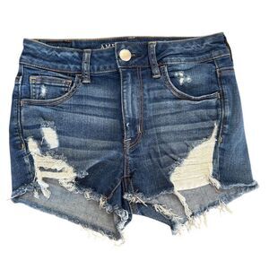 American Eagle Hi-Rise Shortie Jean Shorts Women's  Size 4